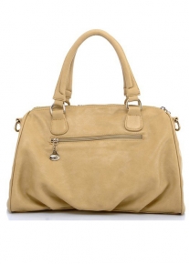 Бежевая сумка с пайетками под узорным кроем