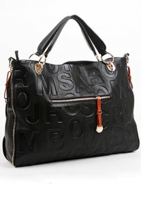 Кожаная сумка с фактурными буквами