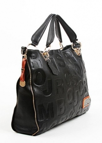 Кожаная сумка с фактурными буквами