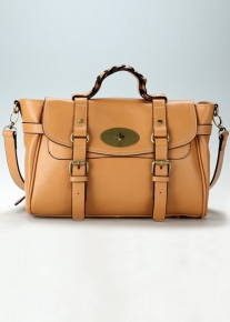 Кожаная сумка портфель с ручной косичкой