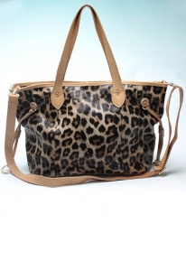Кожаная леопардовая сумка