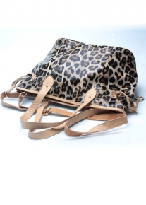 Кожаная леопардовая сумка