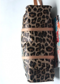 Кожаная леопардовая сумка саквояж