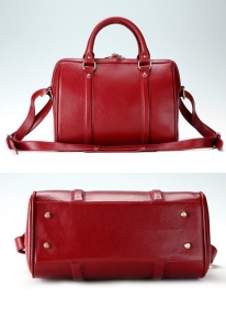 Кожаная сумка с замочком на двойной молнии