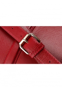 Кожаная сумка с замочком на двойной молнии