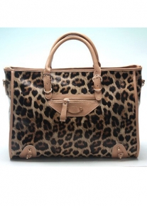 Леопардовая сумка декорированная молнией