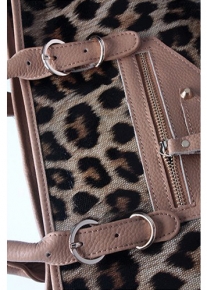 Леопардовая сумка декорированная молнией