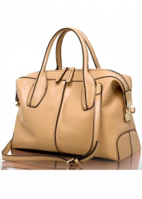 Удобная кожаная сумка с контрастными стежками