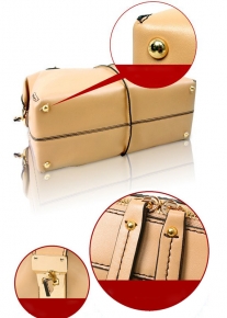 Удобная кожаная сумка с контрастными стежками