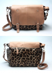 Кожаный леопардовый мессенджер