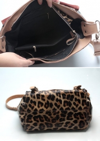 Кожаный леопардовый мессенджер