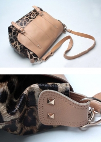 Кожаный леопардовый мессенджер