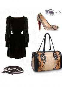 Кожаная сумка с тиснением под рептилию