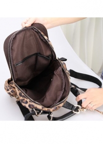 Леопардовая сумка рюкзак из натуральной кожи