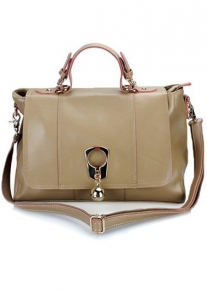 Кожаная сумка портфель декорированная шариком