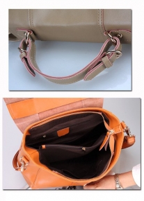 Кожаная сумка портфель декорированная шариком