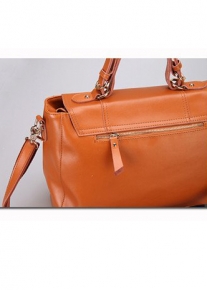 Кожаная сумка портфель декорированная шариком