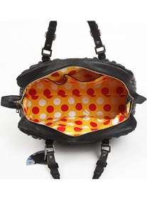 Стеганная гофрированная сумка из натуральной кожи