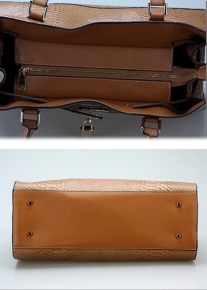 Лакированная кожаная сумка с тиснением под рептилию