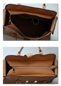 Лакированная сумка с тиснением под рептилию из натуральной кожи