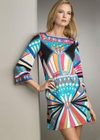 Эффектное платье с радужным орнаментом Emilio Pucci