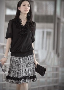 Шифоновая блузка с воланами