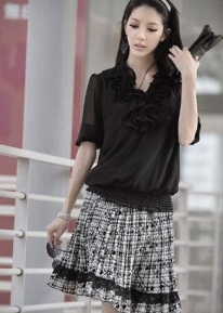 Шифоновая блузка с воланами