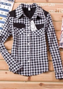 Рубашка в клеточку с кармашками