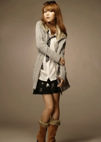 Теплый кардиган на молнии и с поясом