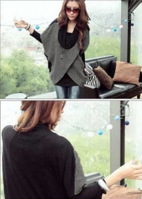 Удлиненный свитер с запахами и воротником 