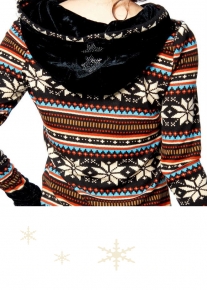 Толстовка с узорами в полоску и капюшоном