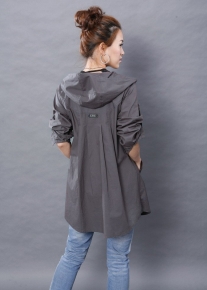 Рубашка свободного кроя с капюшоном