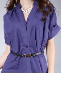 Приталенная удлиненная кофточка с ремешком