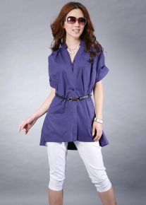 Приталенная удлиненная кофточка с ремешком