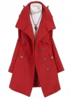 Пальто со стоячим воротником и оригинальными элементами